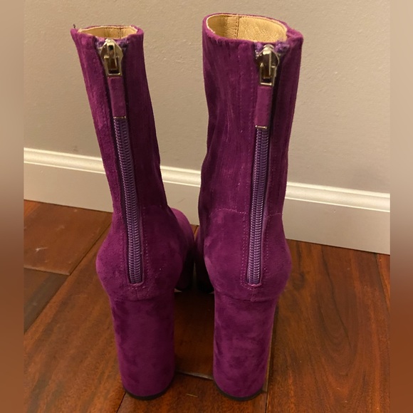 Lola Cruz Leste Suede Boots Fuchsia /Purple Platform Booties Women’s Size 37 - Picture 8 of 9